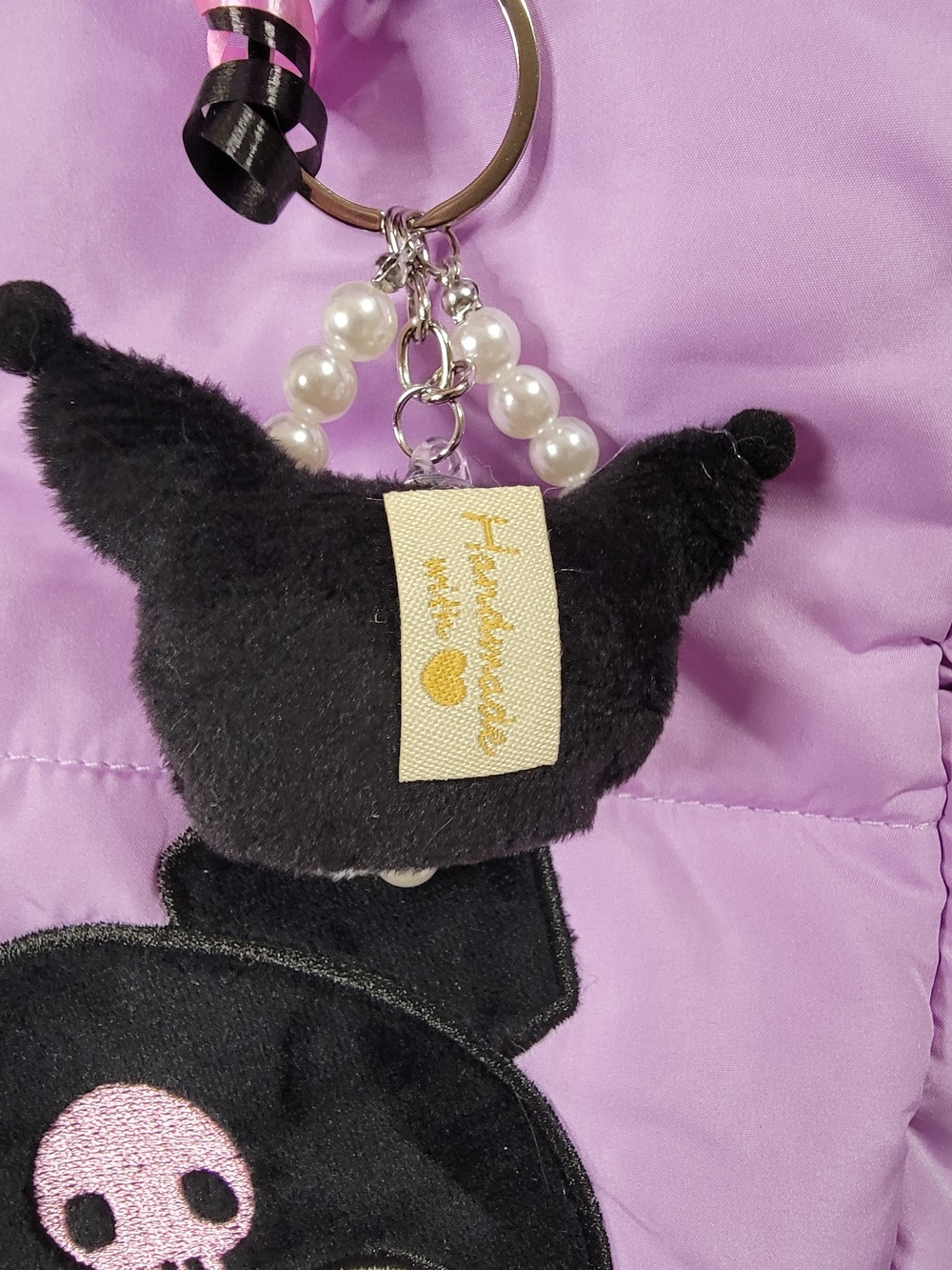 822- Sanrio Kuromi Purple Quilted Tote Bag Set - Picture 3 of 16